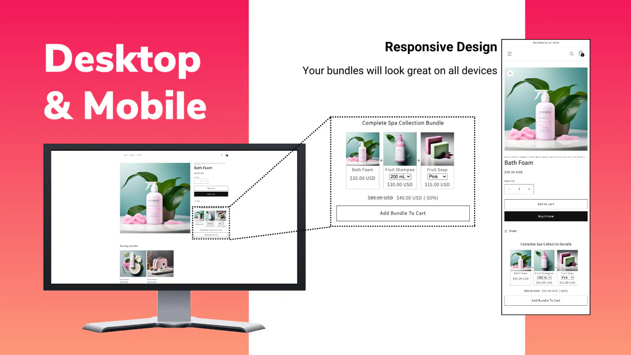 Mega Product Bundles & Upsell - responsiv design