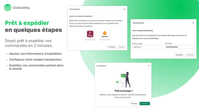 ClickAndShip - Prêt à expédier en quelques étapes
