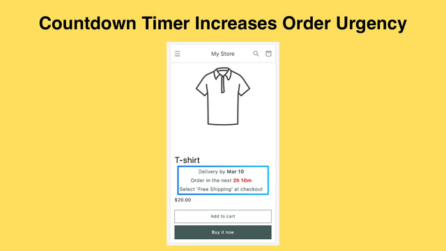 Countdown-Timer erhöht die Dringlichkeit der Bestellung