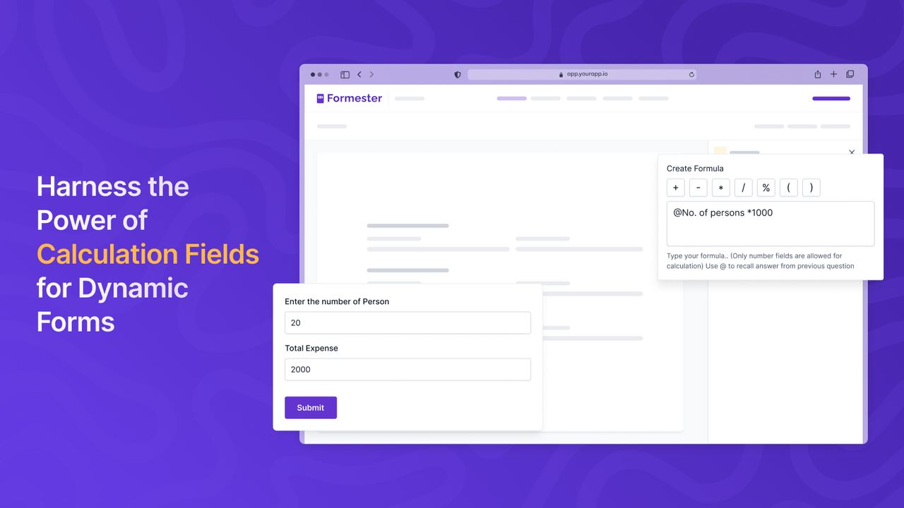 Calculation field to create interactive forms