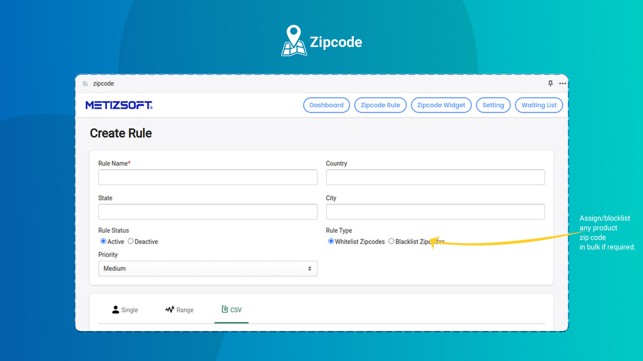 Assign and Block zipcodes