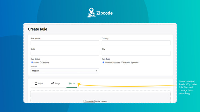 Upload Multiple Zipcode with CSV