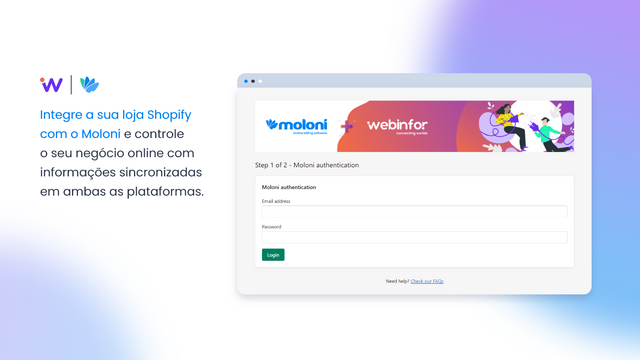 Integra a tua loja Shopify com a tua conta Moloni