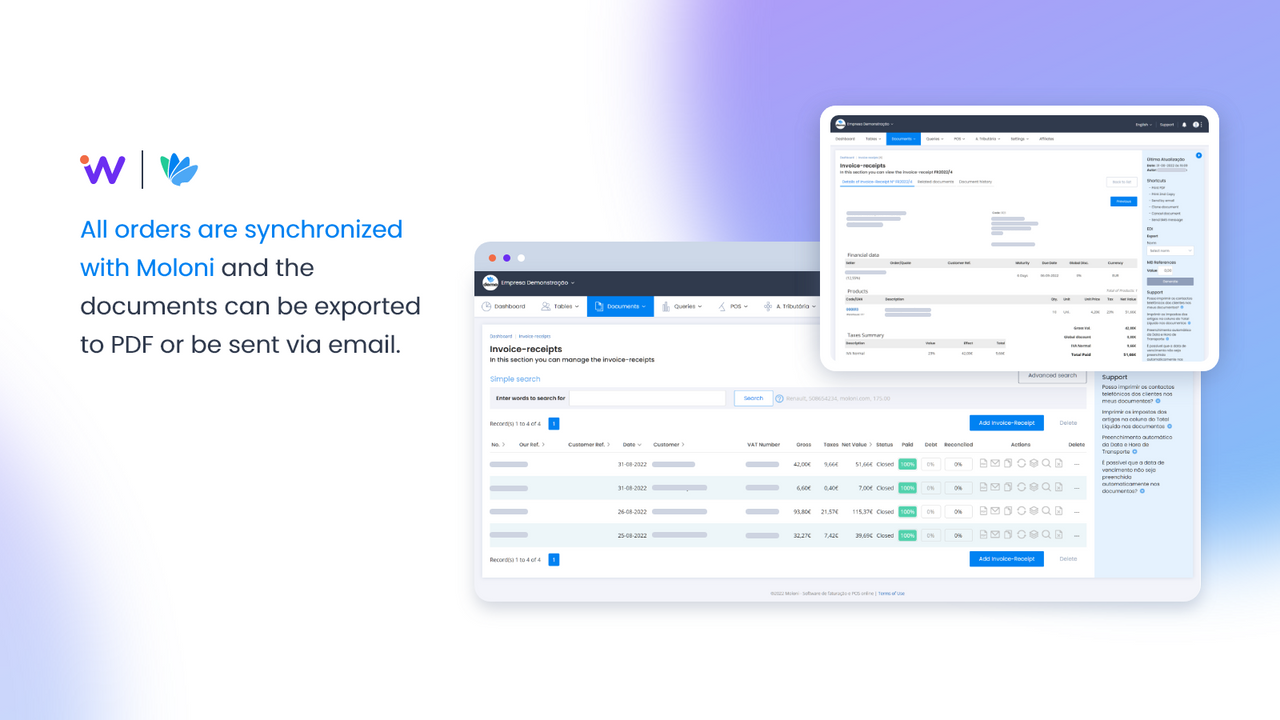 Commandes automatiquement synchronisées et envoyées à vos clients