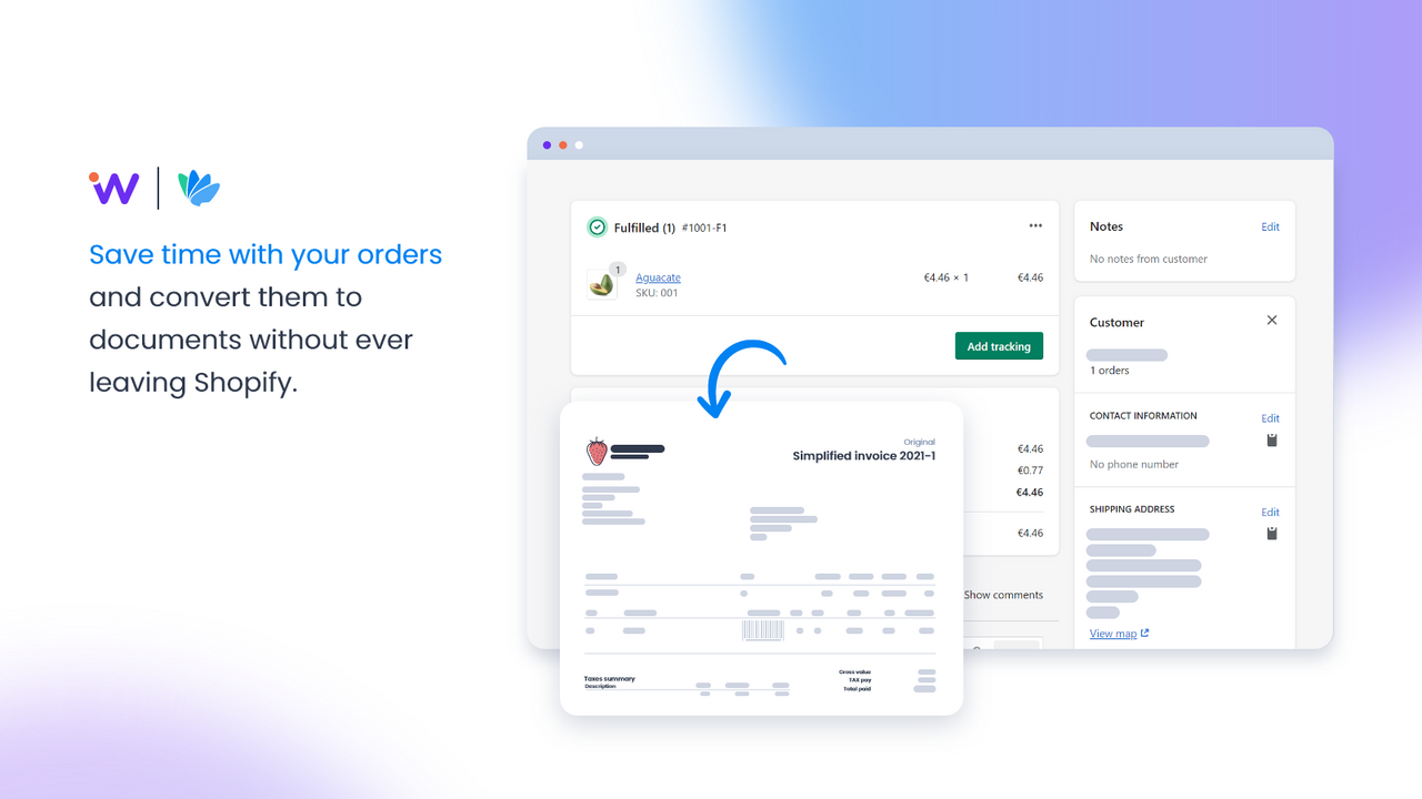 Save time invoicing your customers