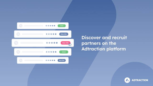 Opdag og rekrutter partnere på Adtraction platformen