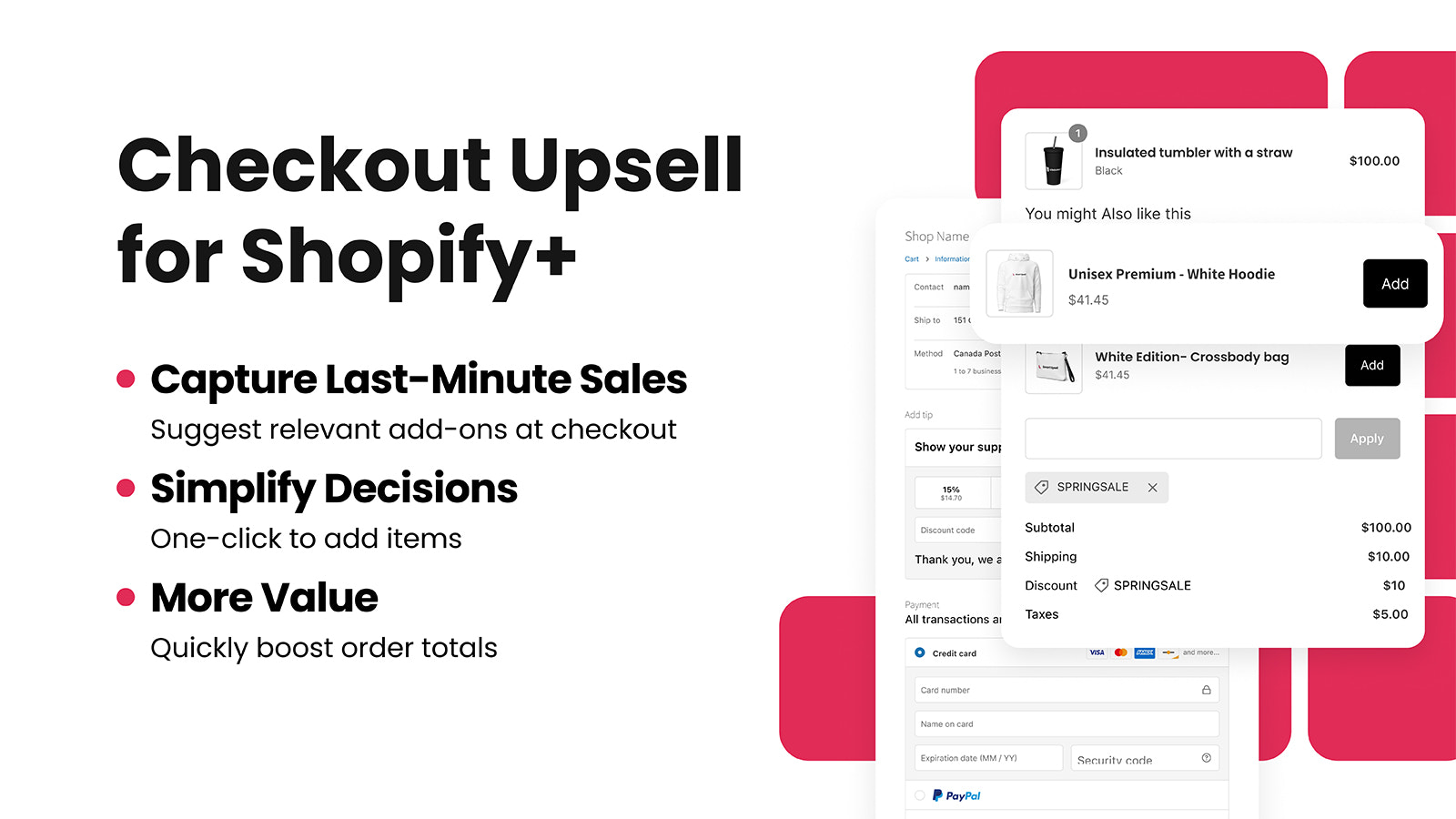 Checkout upsell offers for Shopify+ stores