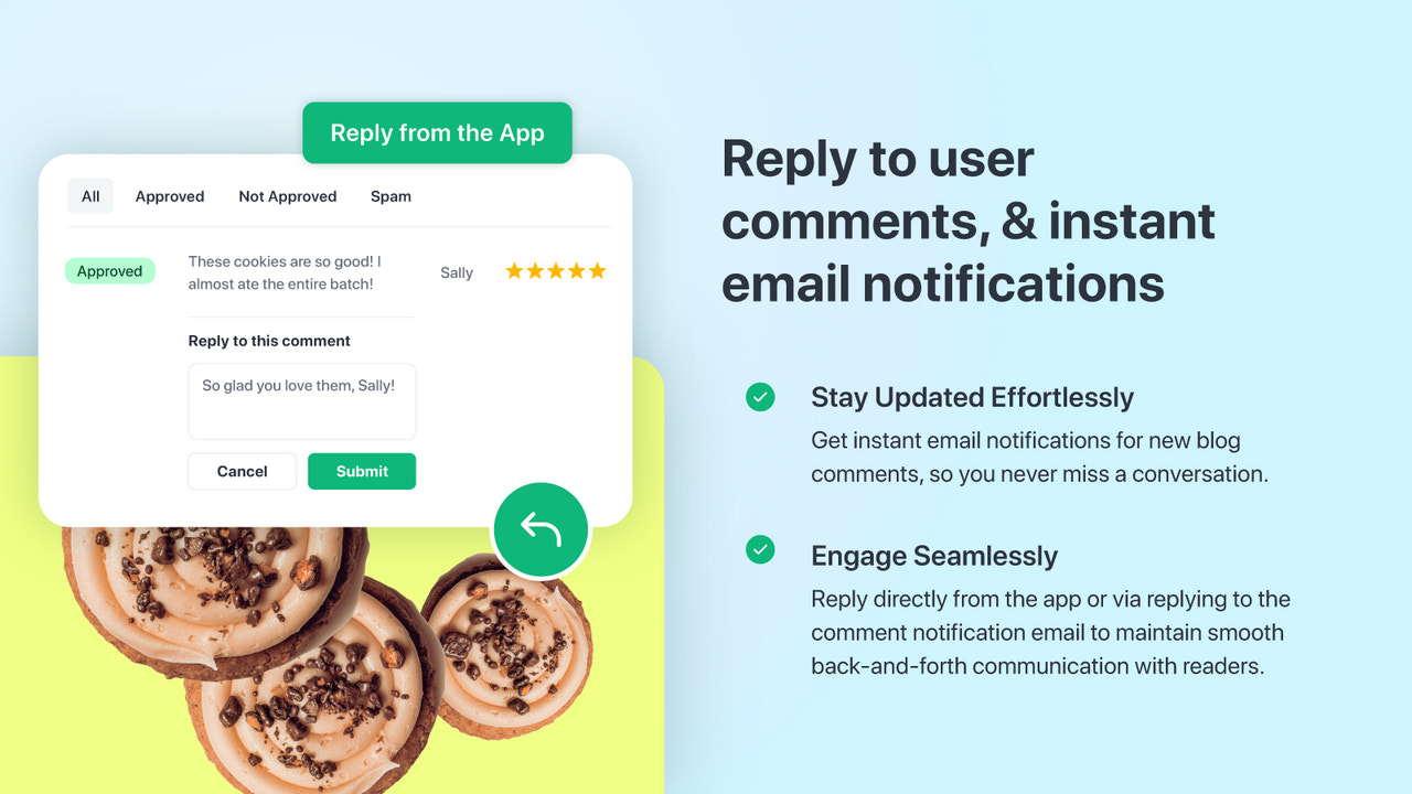Instant email notifications and admin replying functionality.