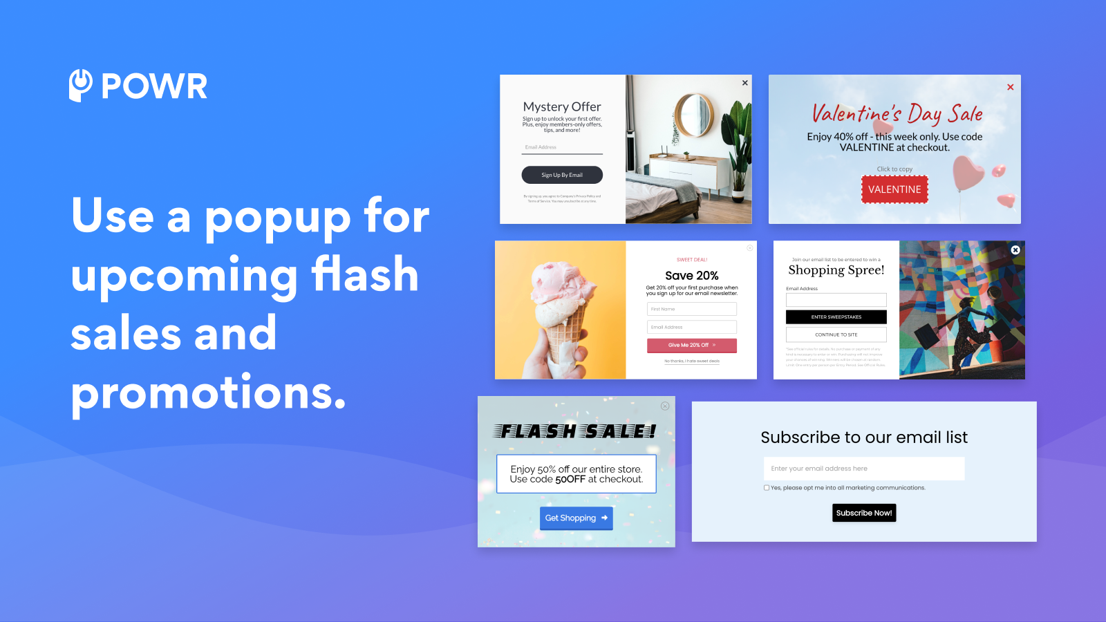 POWR Popup: Flash Sales, Email Pop Up, Discount Pops