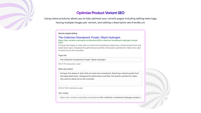 Optimize product SEO