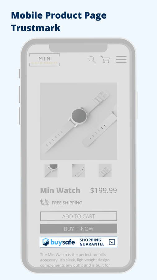 Distintivos de confianza listos para móviles y responsivos para cada página de producto