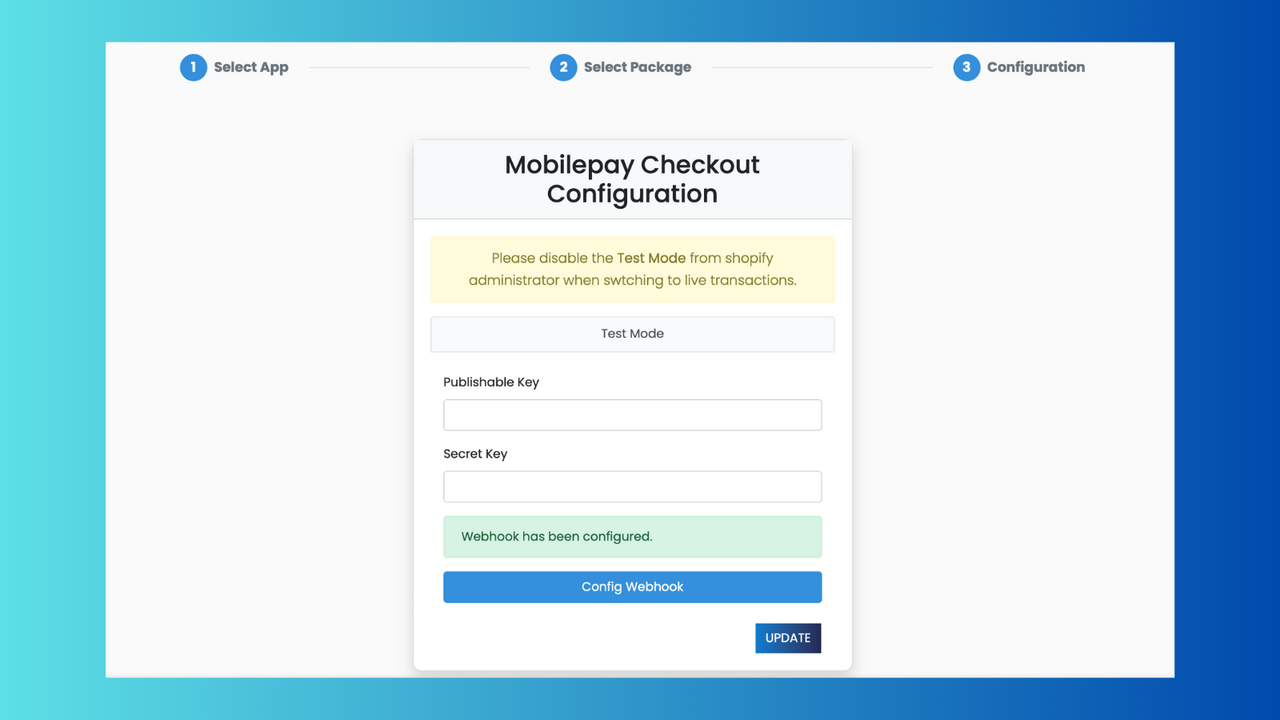 Configuration MobilePay