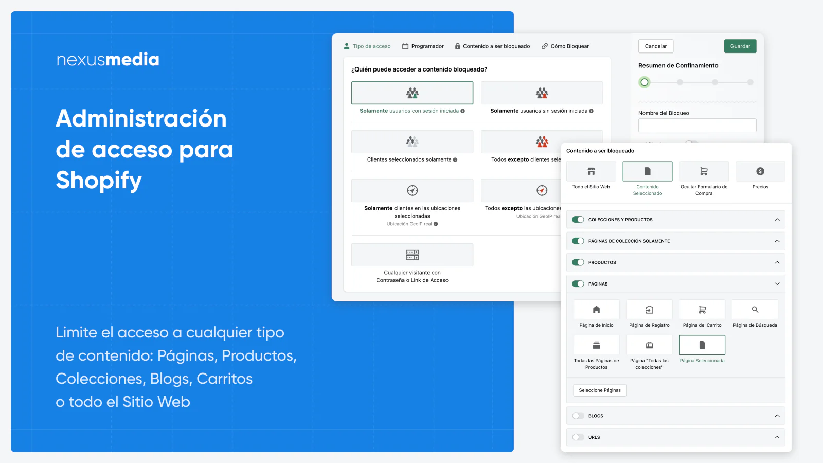 Administración de acceso para Shopify