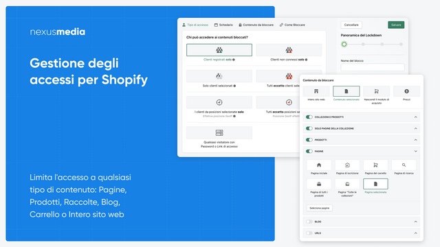 Gestione degli accessi per Shopify