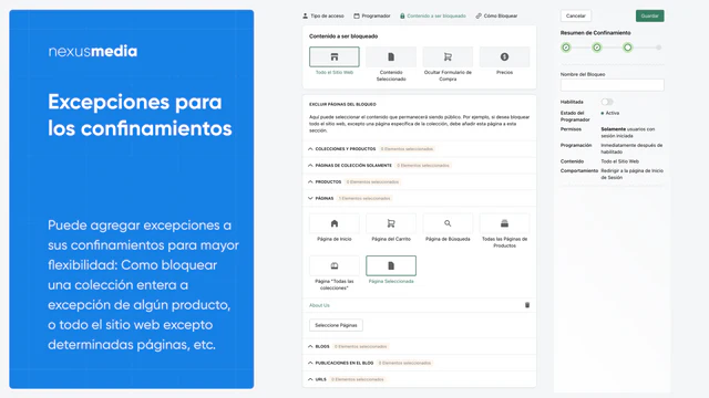 Excepciones para los confinamientos, iniciar sesión para acceder