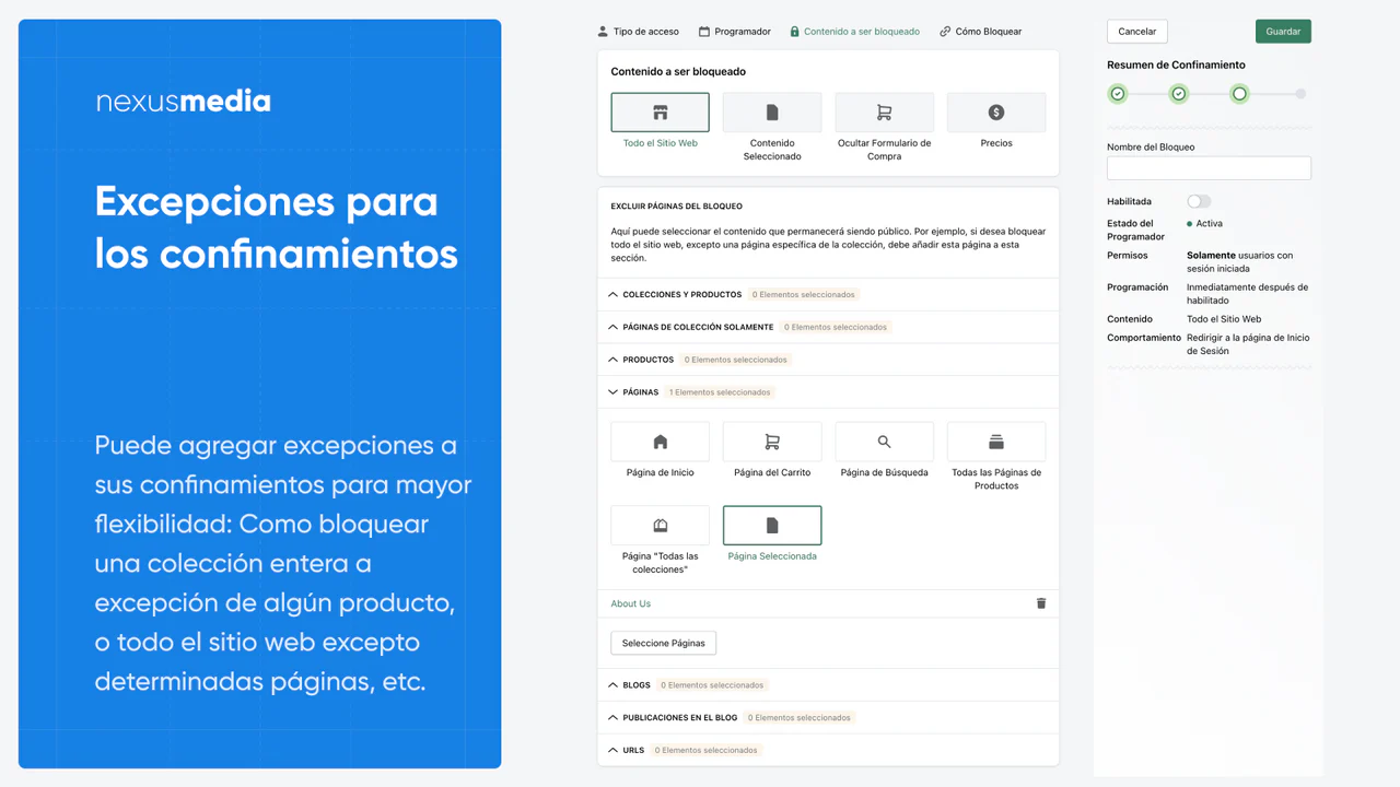 Excepciones para los confinamientos, iniciar sesión para acceder