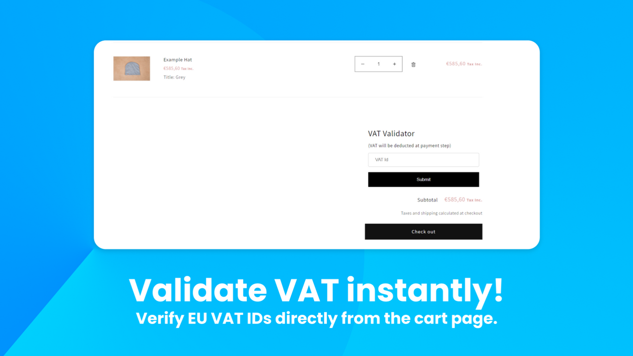 Validar números de IVA da UE na base de dados VIES VAT exclusive