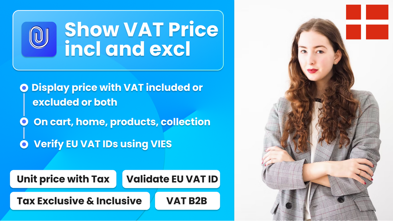 Verificer moms og beregn pris ekskl. og inkl. moms/VAT 