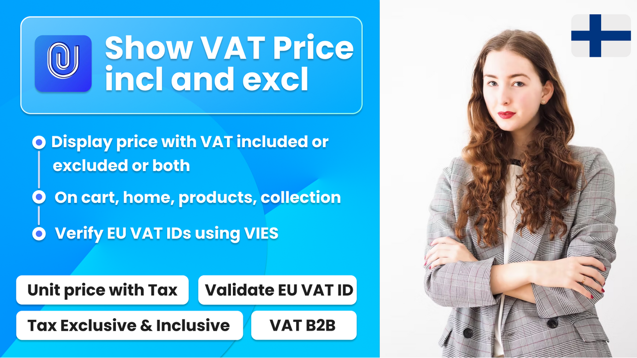 Vahvista ALV & Näytä hinnat ALV:n kanssa/ ilman VAT