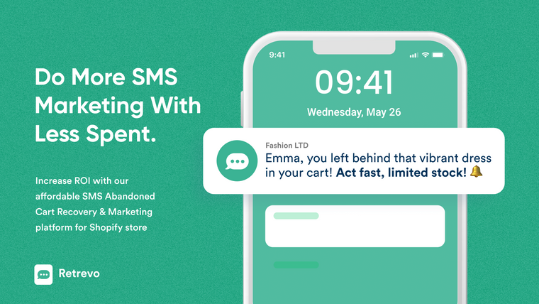 Retrevo ‑ SMS Abandoned Cart Screenshot