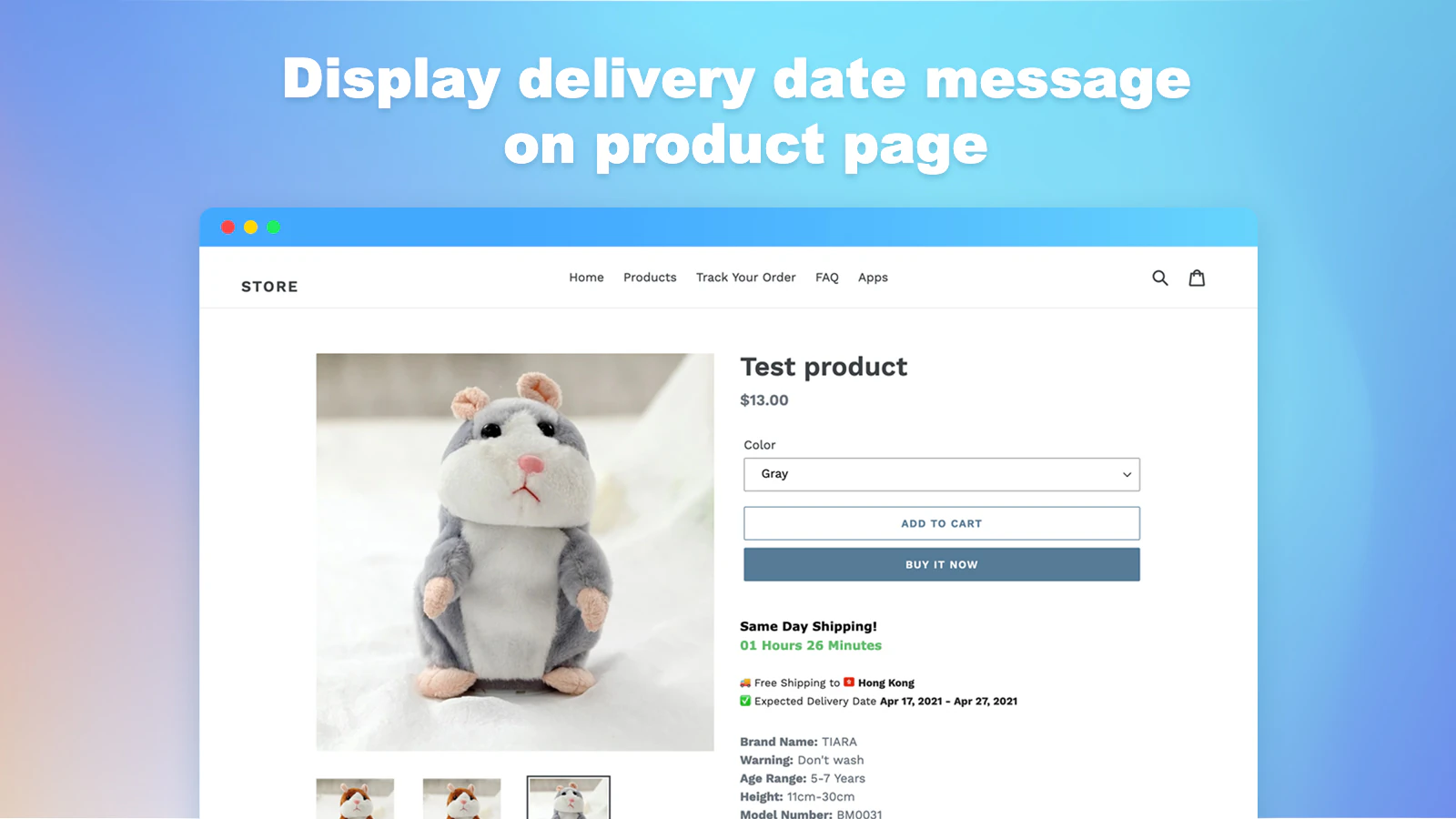 Estimated Delivery Date ‑ Plus - Display EDD on product pages to