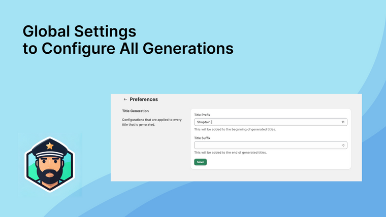 Shoptain – SEO AI Generations Screenshot