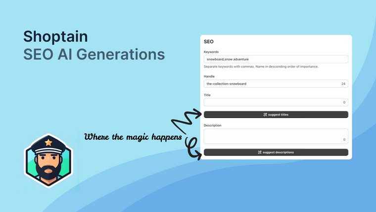 Shoptain – SEO AI Generations Screenshot