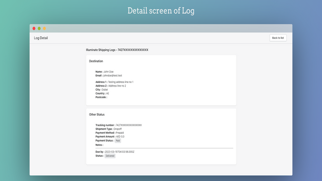 Log details scherm