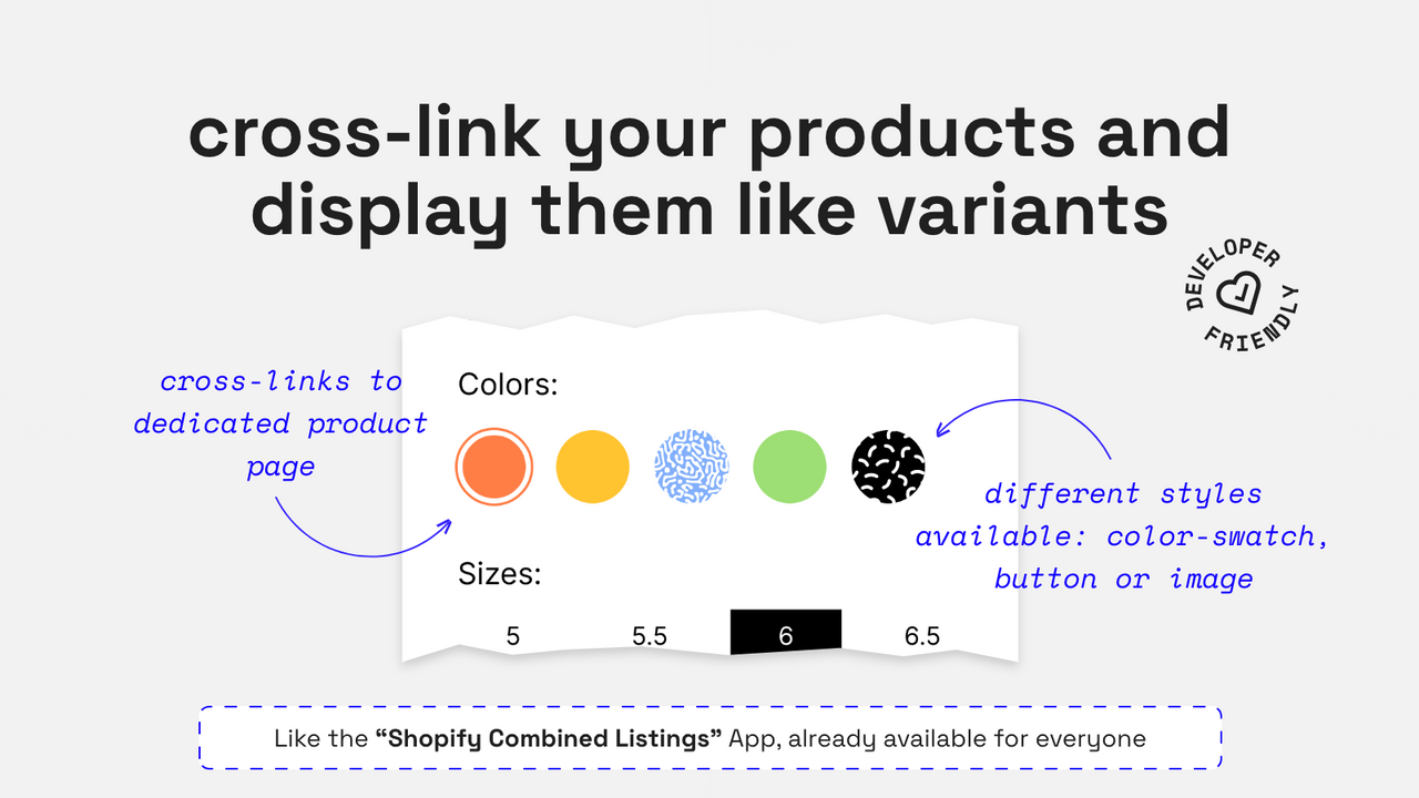 cross-link your products and display them like variants