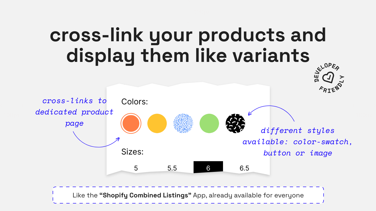 cross-link your products and display them like variants
