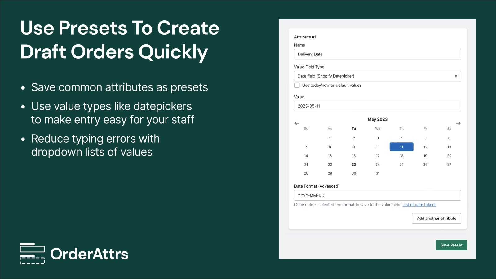 Use Presets To Create Draft Orders Quickly