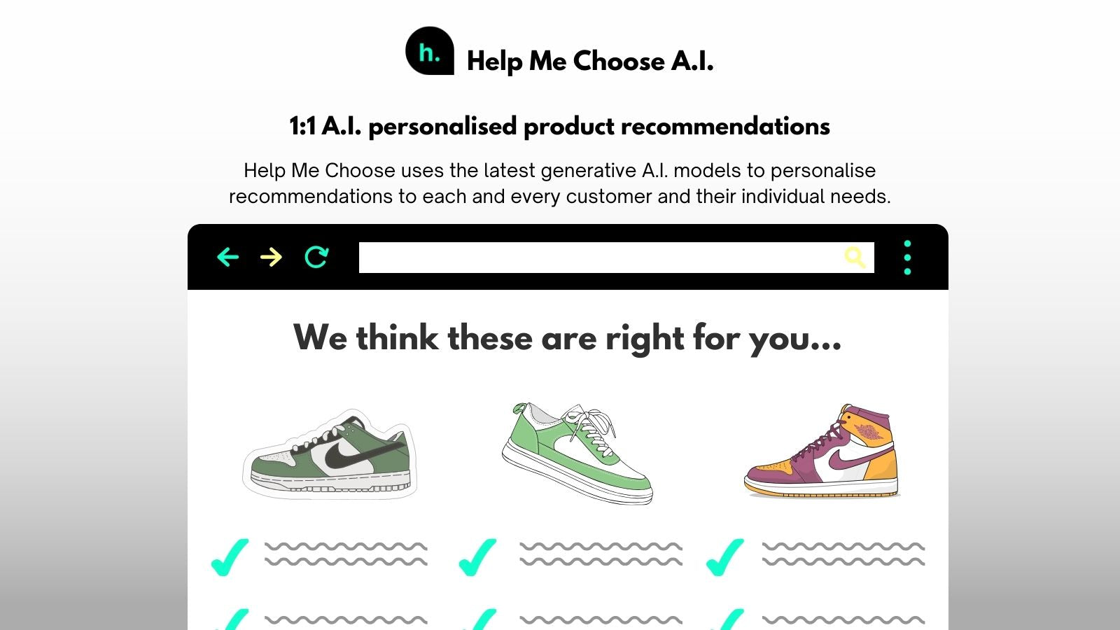 Help Me Choose AI Product Quiz Screenshot