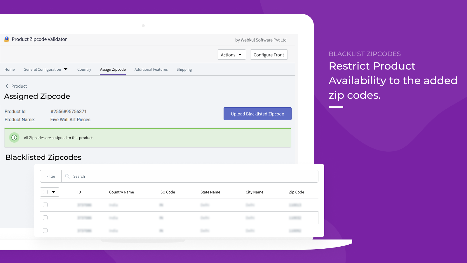 adding restricted zipcodes