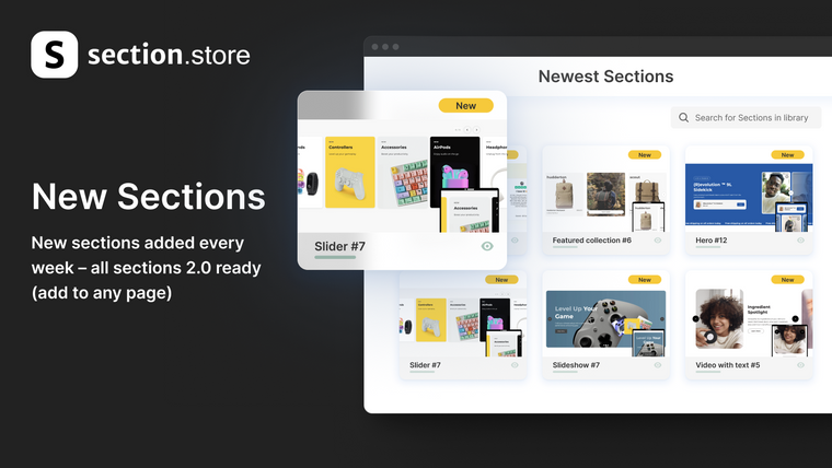 Section Store: Theme sections Screenshot