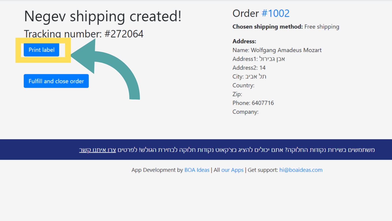 Print shipping labels straight from Shopify with one click