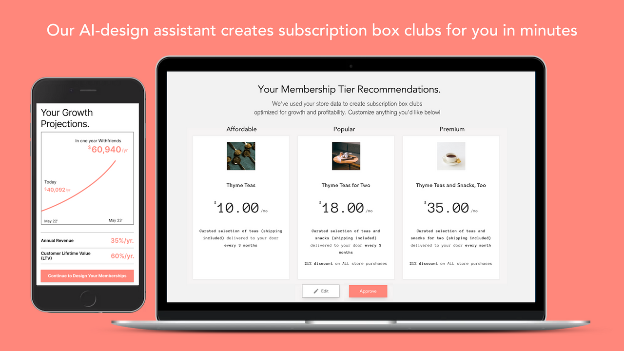 Our Al-design assistant creates subscription box clubs for you