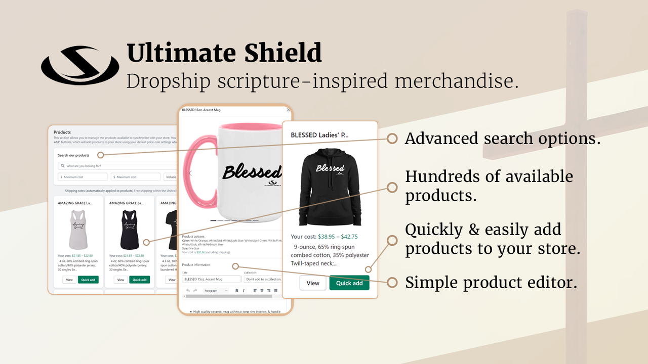 Dropship scripture-inspired merchandise