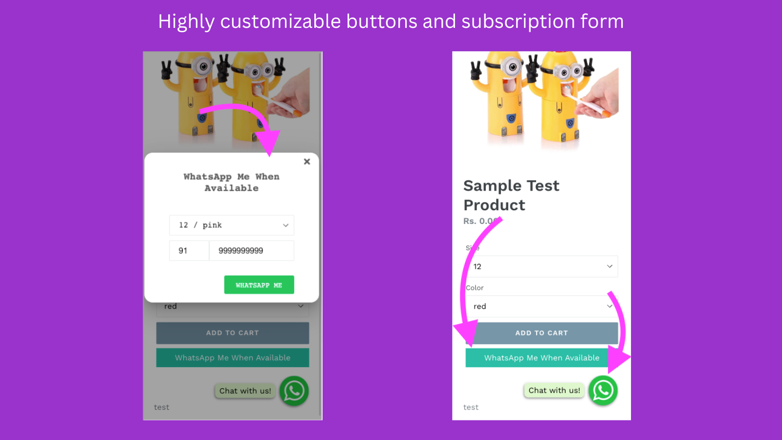 Highly customizable buttons and subscription form-mobile