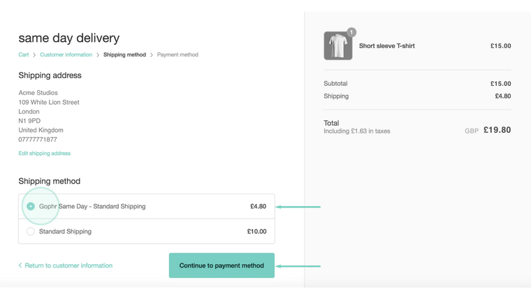 Gophr ‑ Same day delivery Screenshot