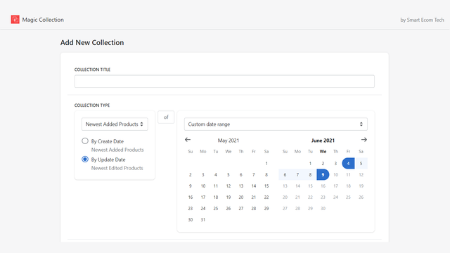 Custom date range