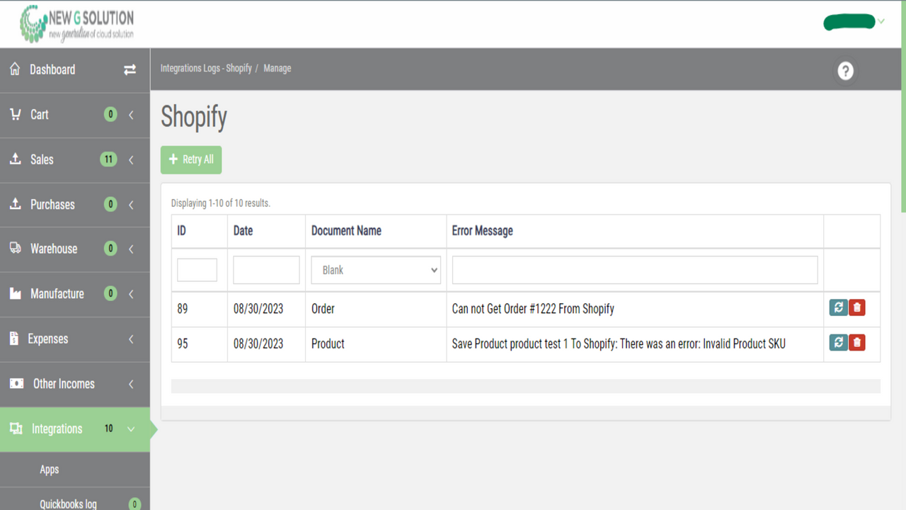 Shopify Operations Log