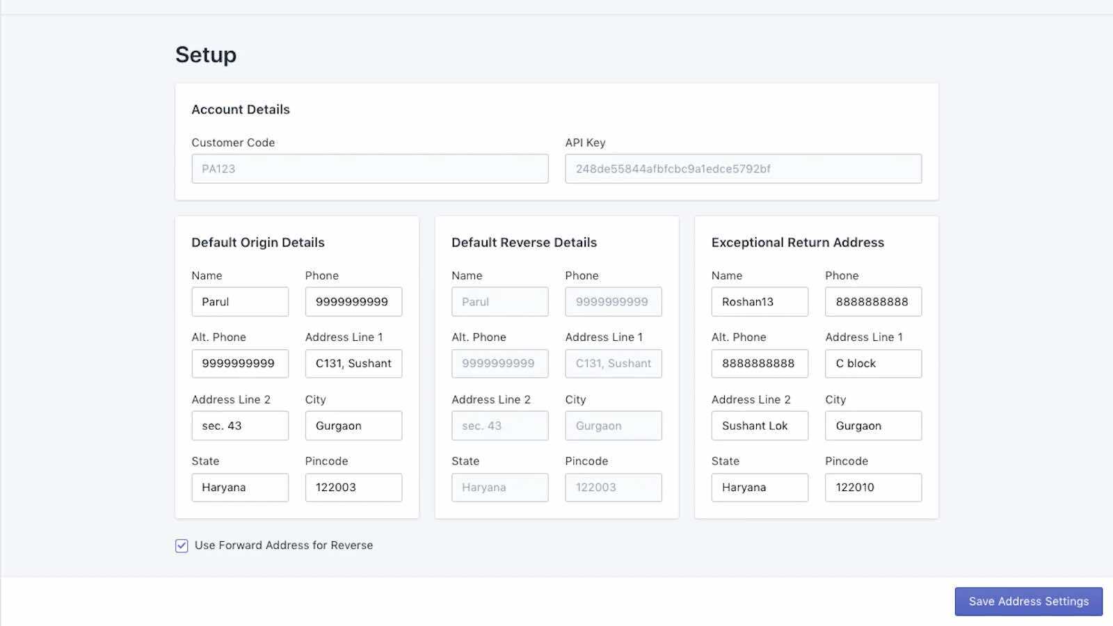 Configure suas informações de endereço