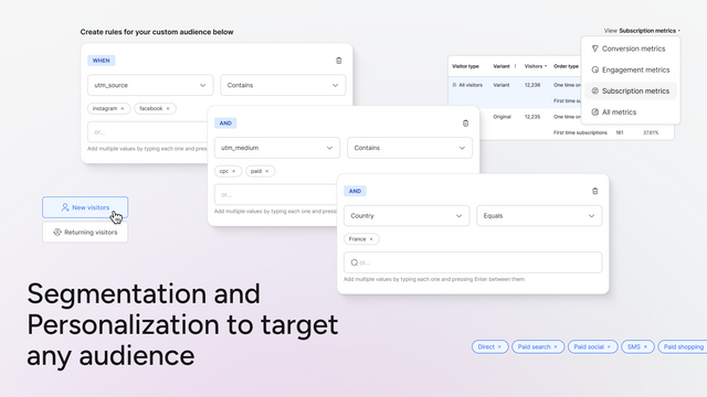 Segmentation and Personalization to target any audience