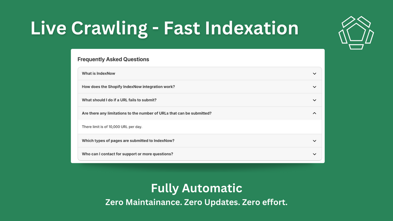 Panel de Index Now