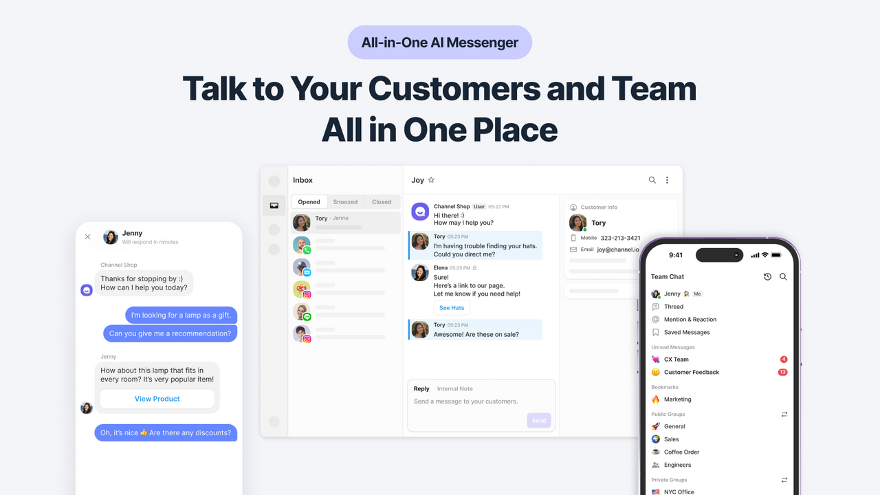 Praat met je klanten en team op één plek