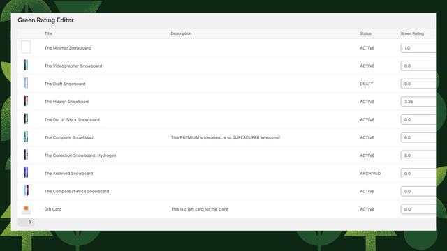 Modifiez facilement les Scores Verts dans une interface de type tableur