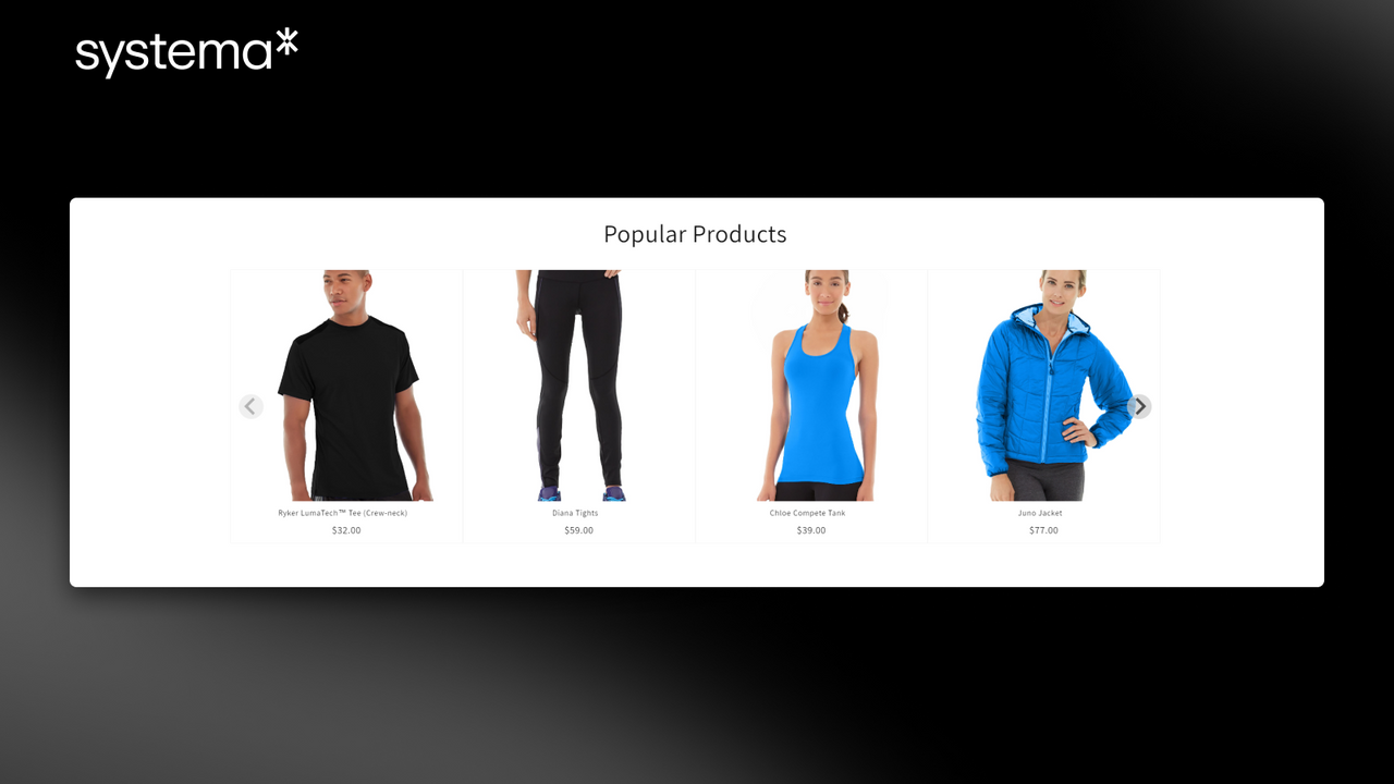 Desktop Produkt-Karussell - Shopify Store Homepage