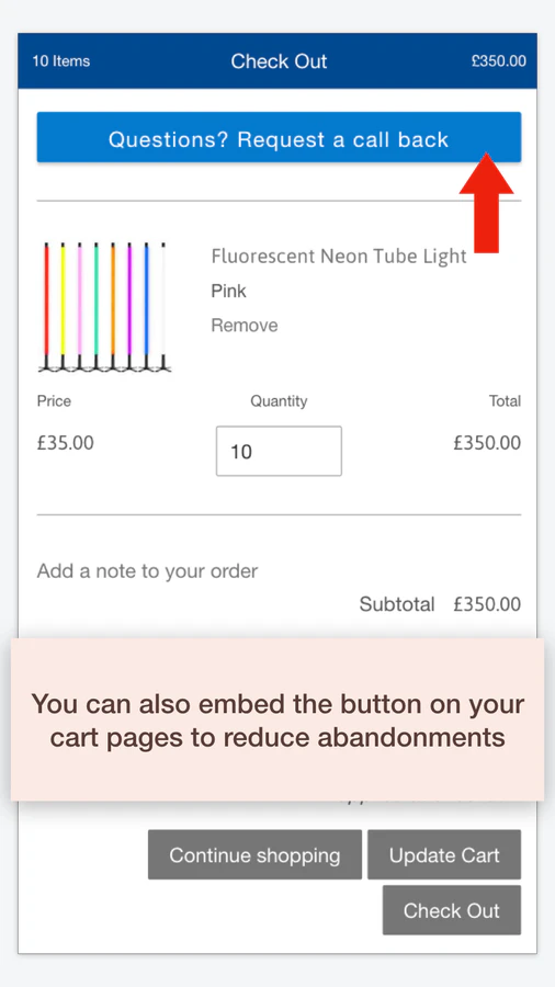 Reduce abandoned carts with callback requests