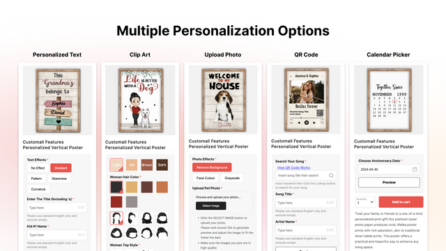 Multiple Personalization Options