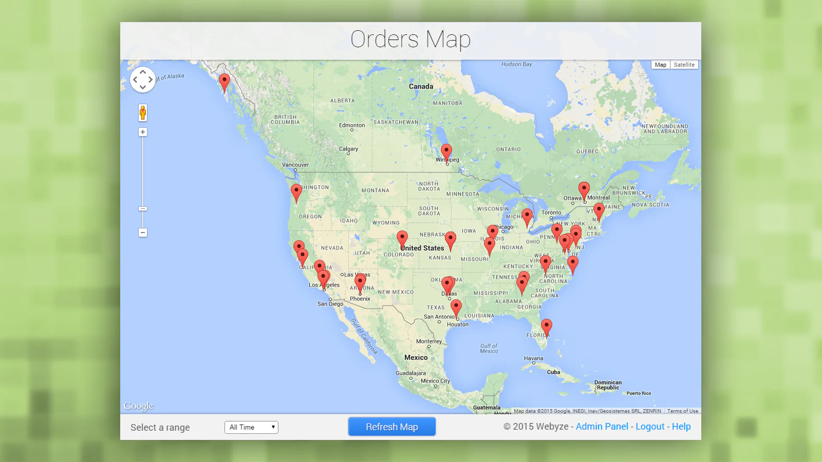 Toutes les commandes sur la carte